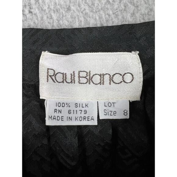 Vintage Raul Blanco Black 100% Silk Skirt Women's Size 8 (26x30) Midi - Picture 3 of 11